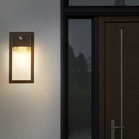 Black Outdoor LED Wall Light Sconce With Motion Sensor