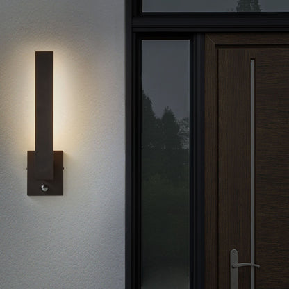 Outdoor LED Wall Light With Motion Sensor Matte Black Sconce Iron Aluminium Modern Patio Garden