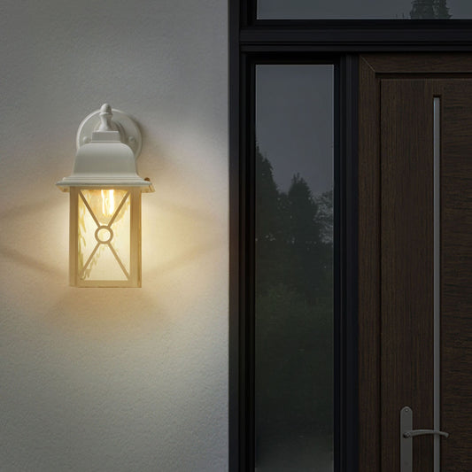 Outdoor Wall Light Matte White Lantern Sconce