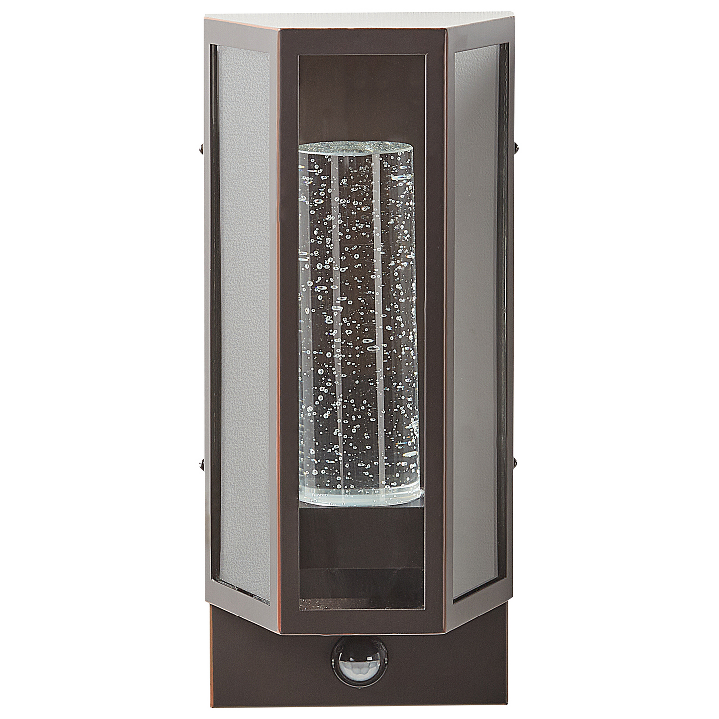 Outdoor Wall Light LED Lamp Brown Iron Glass 33cm Motion Sensor