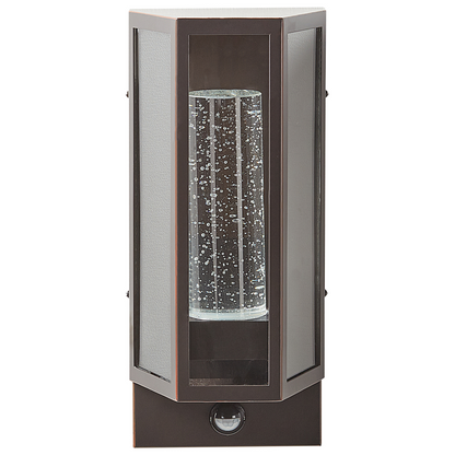 Outdoor Wall Light LED Lamp Brown Iron Glass 33cm Motion Sensor