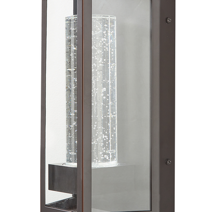 Outdoor Wall Light LED Lamp Brown Iron Glass 33cm Motion Sensor