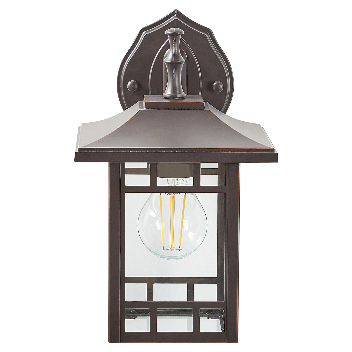 Outdoor Wall Light Black Iron Glass 28cm Retro Lantern