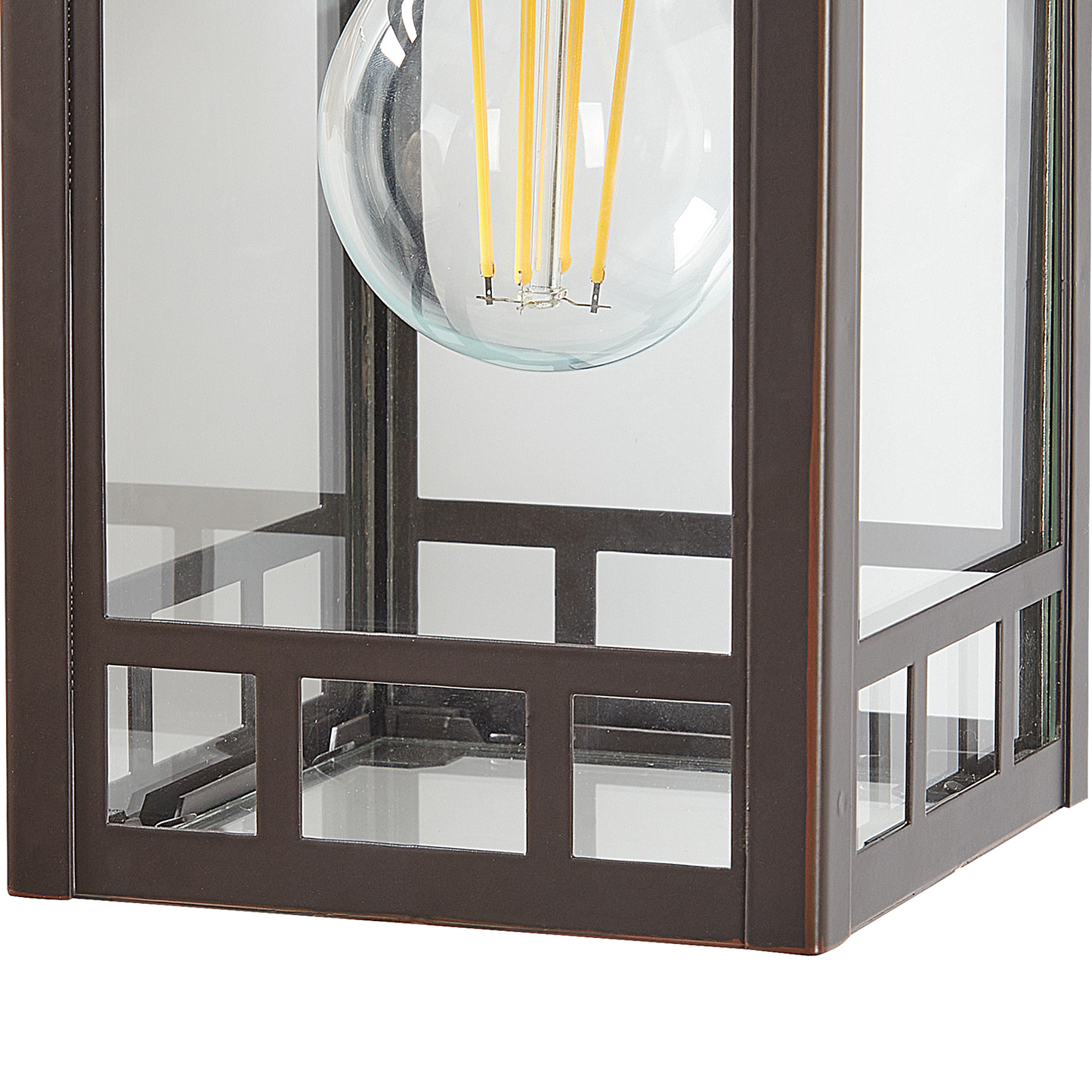 Outdoor Wall Light Black Iron Glass 28cm Retro Lantern