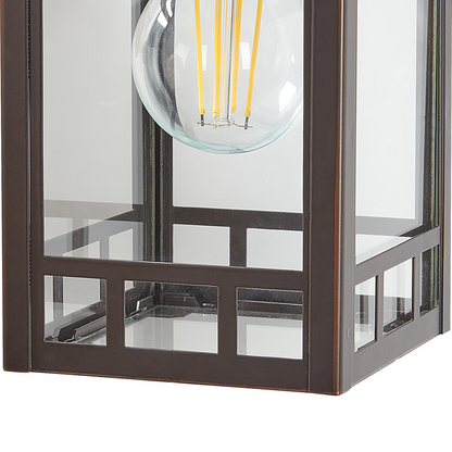 Outdoor Wall Light Black Iron Glass 28cm Retro Lantern