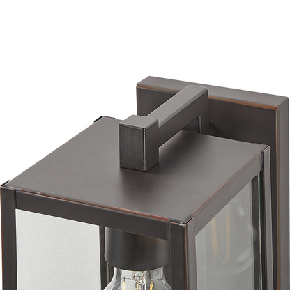 Outdoor Wall Light Black Iron Glass 33cm With Motion Sensor Retro Design