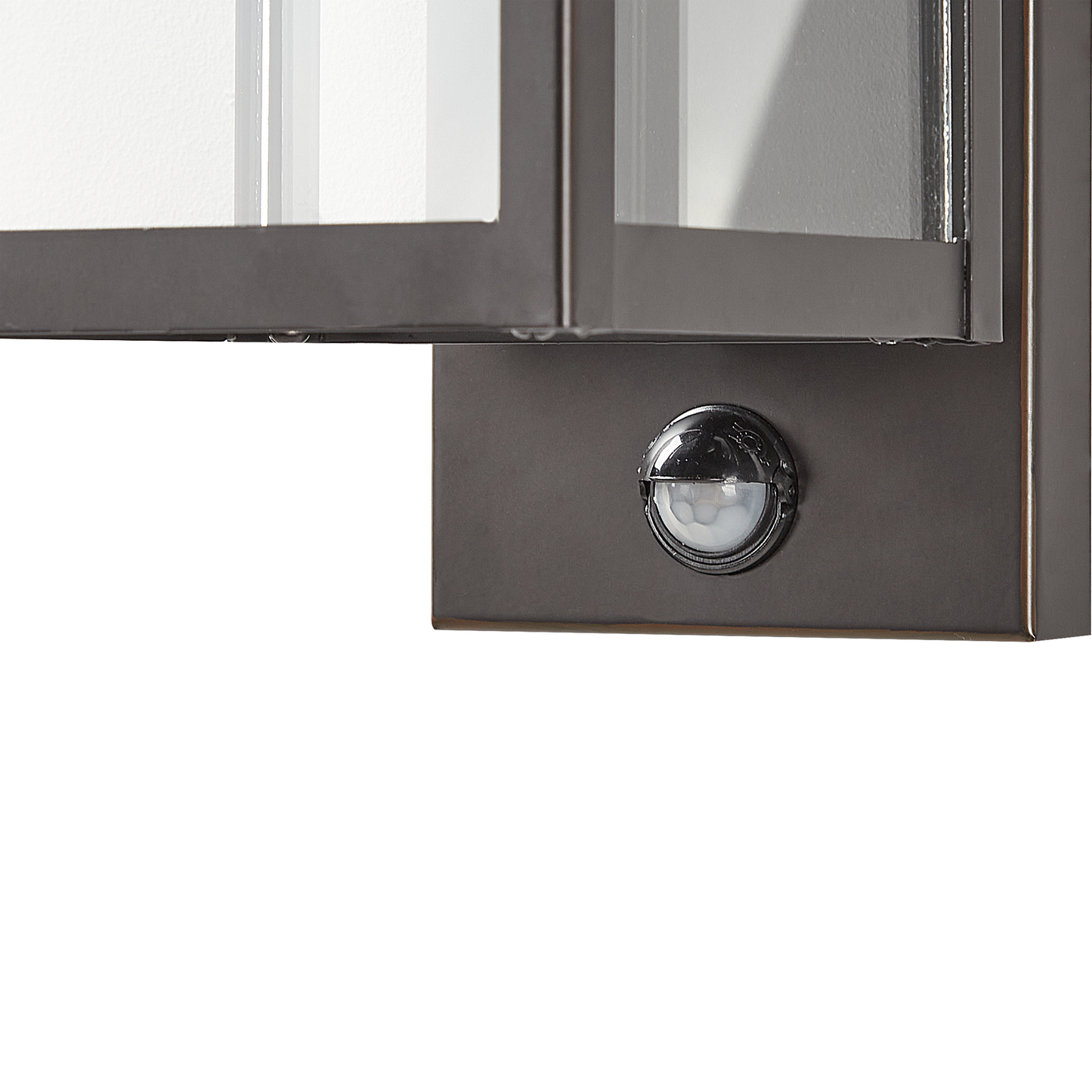 Outdoor Wall Light Black Iron Glass 33cm With Motion Sensor Retro Design
