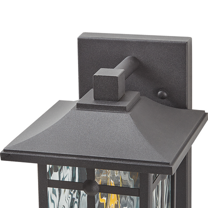 Outdoor Wall Light Black Iron Glass 30cm Motion Sensor