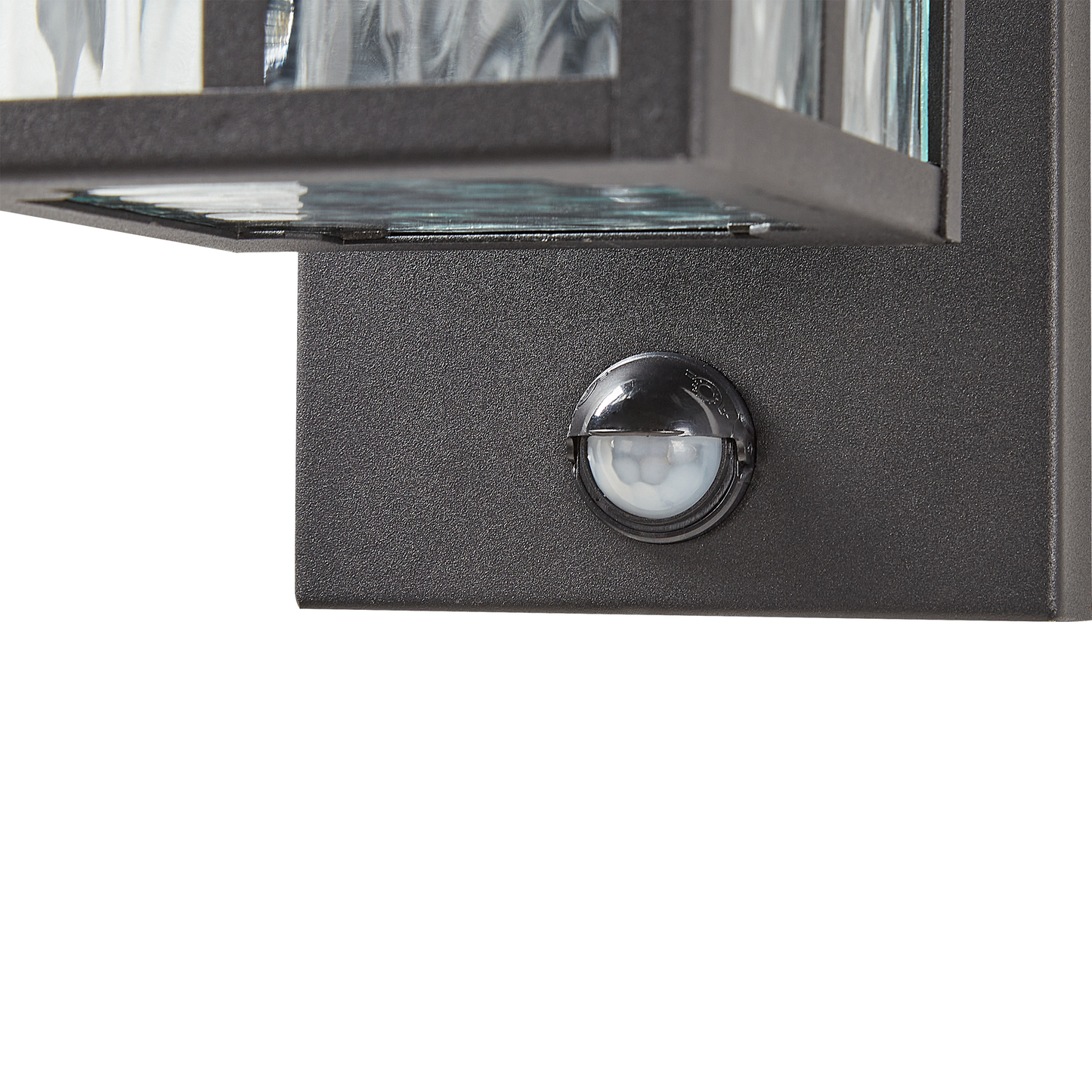 Outdoor Wall Light Black Iron Glass 30cm Motion Sensor