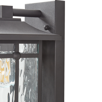 Outdoor Wall Light Black Iron Glass 30cm Motion Sensor