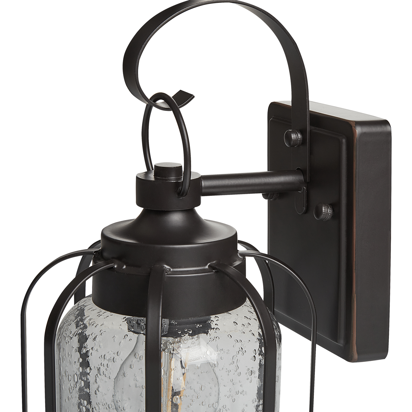 Outdoor Wall Light Lamp Black Iron Glass 36cm Retro