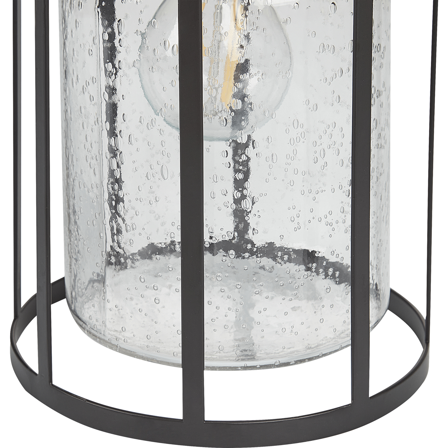 Outdoor Wall Light Lamp Black Iron Glass 36cm Retro