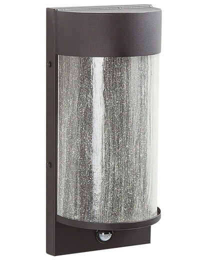 Outdoor LED Wall Light Sconce Black Matte Glass Iron With Motion Sensor Modern Design For Patio Garden