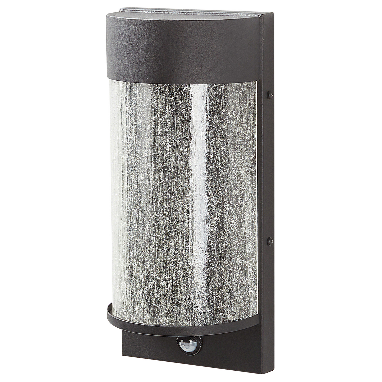 Outdoor LED Wall Light Sconce Black Matte Glass Iron With Motion Sensor Modern Design For Patio Garden