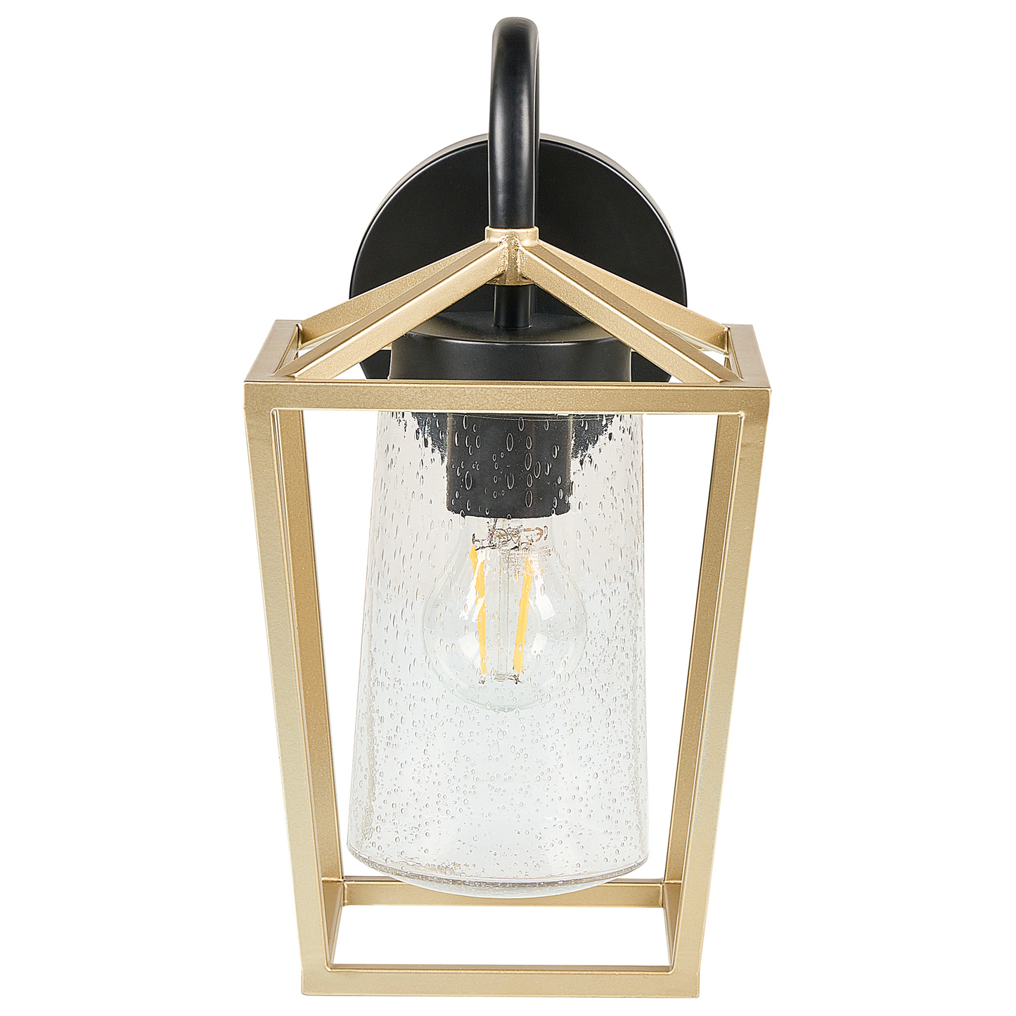 Outdoor Wall Light Gold Sconce Matte Iron Glass