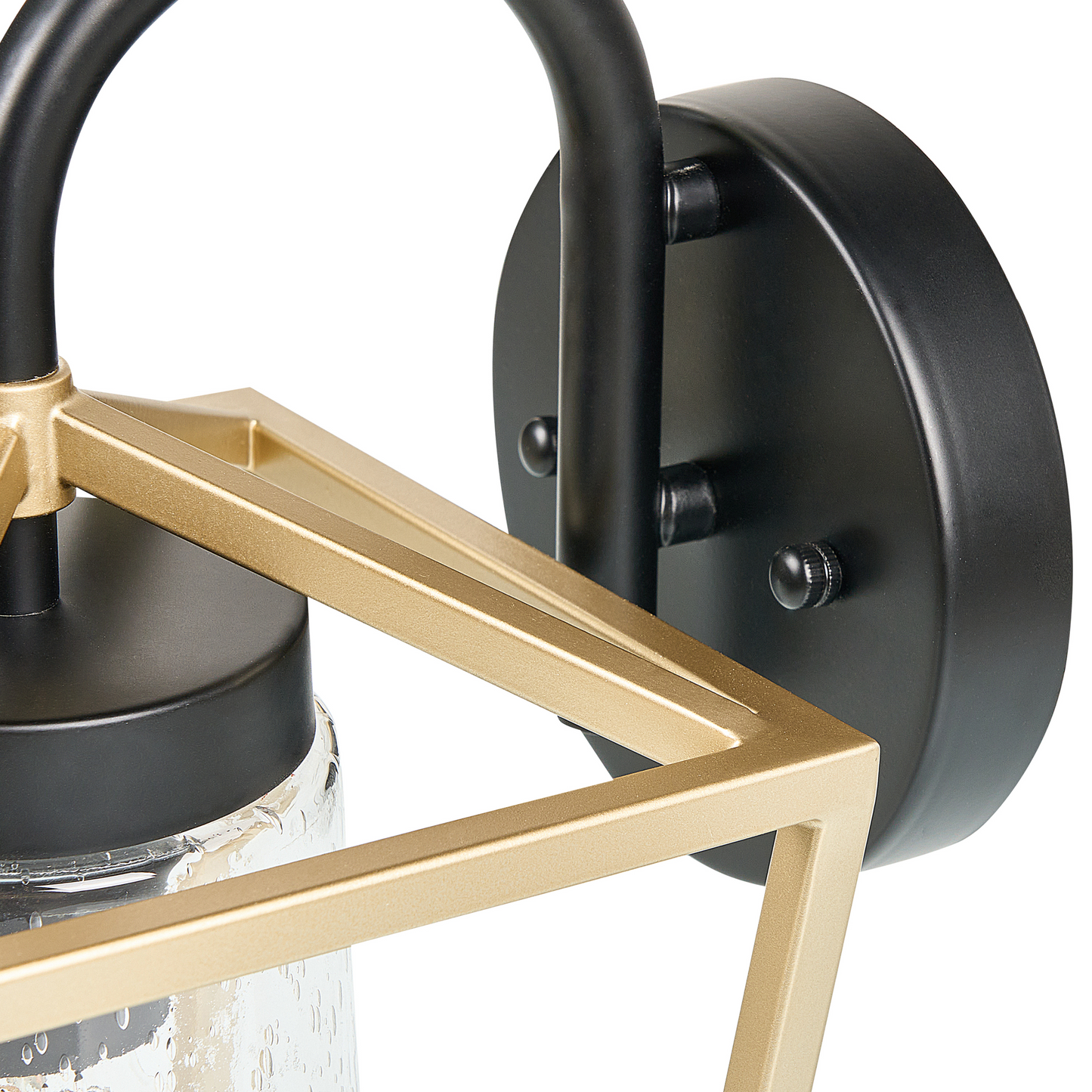 Outdoor Wall Light Gold Sconce Matte Iron Glass