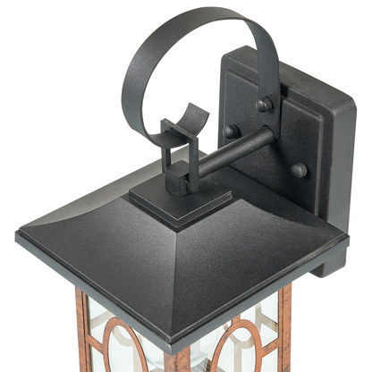 Matte Outdoor Wall Light Brown Sconce E27 Iron Glass Traditional Patio Garden