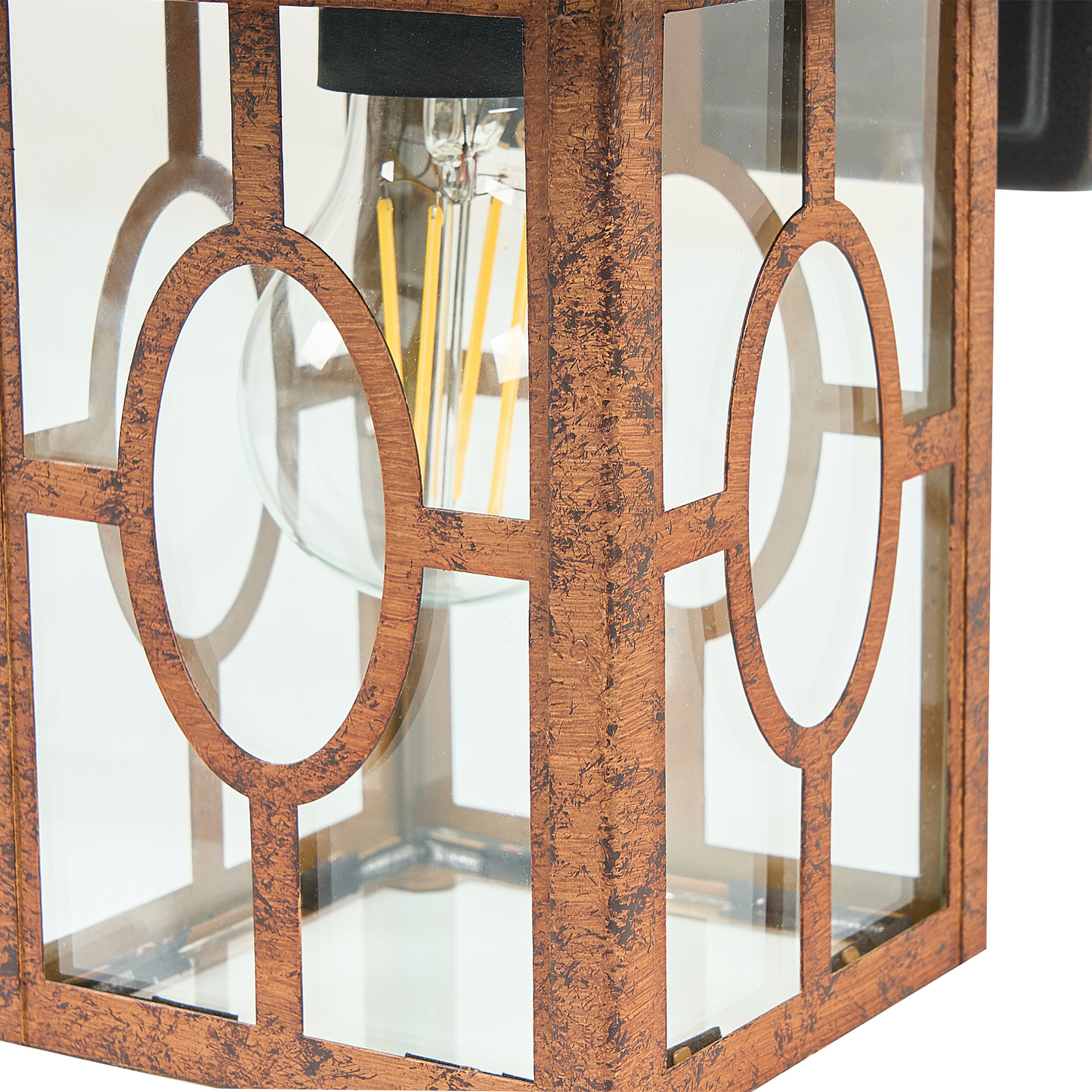 Matte Outdoor Wall Light Brown Sconce E27 Iron Glass Traditional Patio Garden