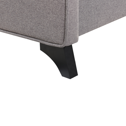 Grey Upholstered Bed Frame 90 x 200 Tufted Headboard