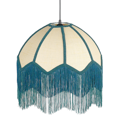 Nostalgia Lights Pendant Lamp Blue Paper Fringe Tassels 182cm