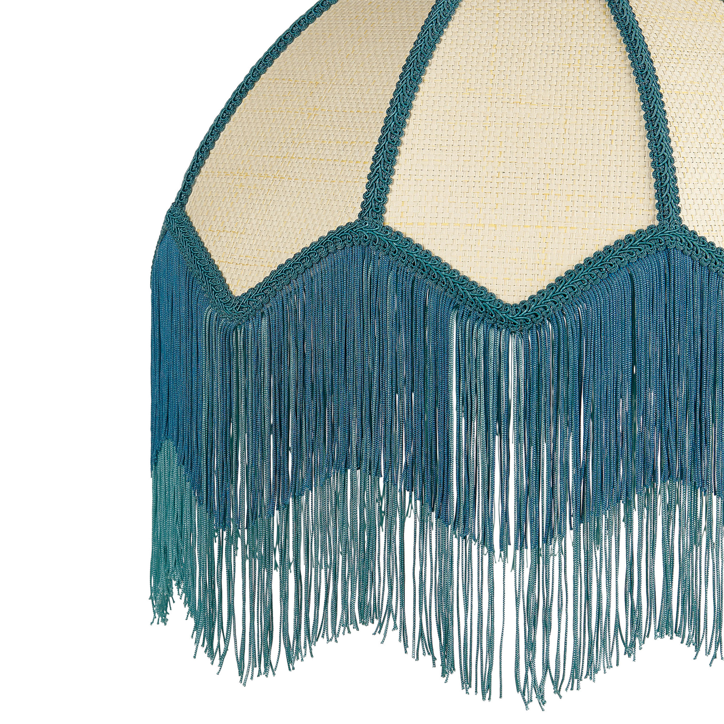 Nostalgia Lights Pendant Lamp Blue Paper Fringe Tassels 182cm