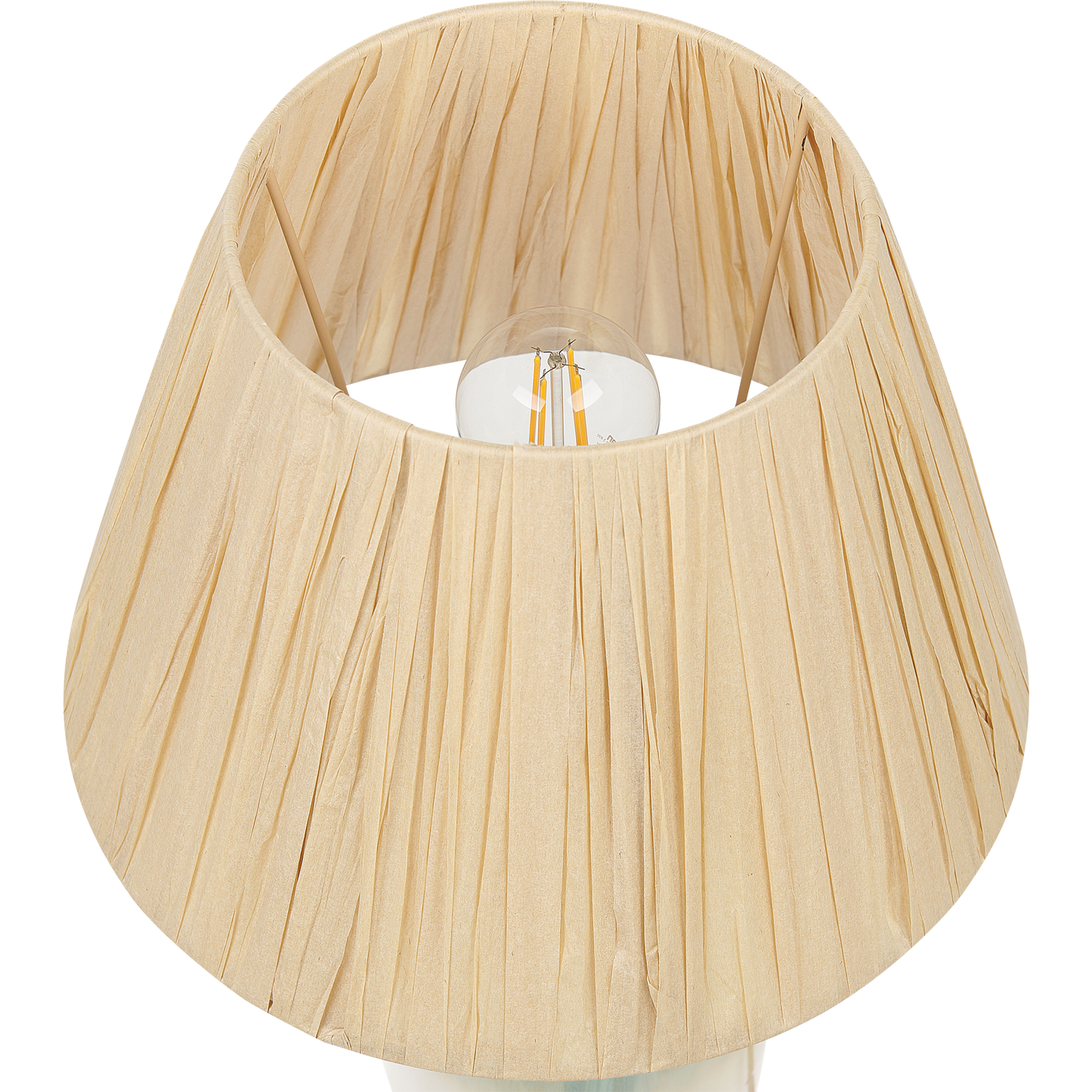 Lumora Table Lamp Green and White Ceramic Ombre Base 53cm Natural Paper Cone Shade