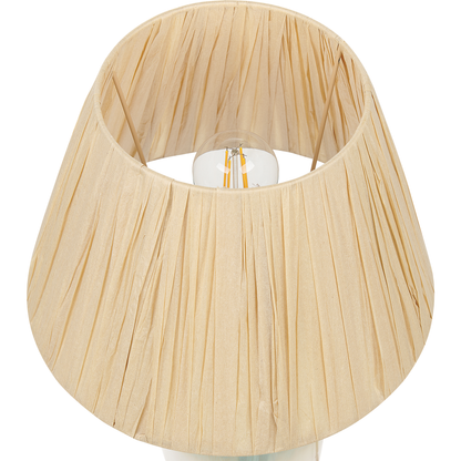 Lumora Table Lamp Green and White Ceramic Ombre Base 53cm Natural Paper Cone Shade