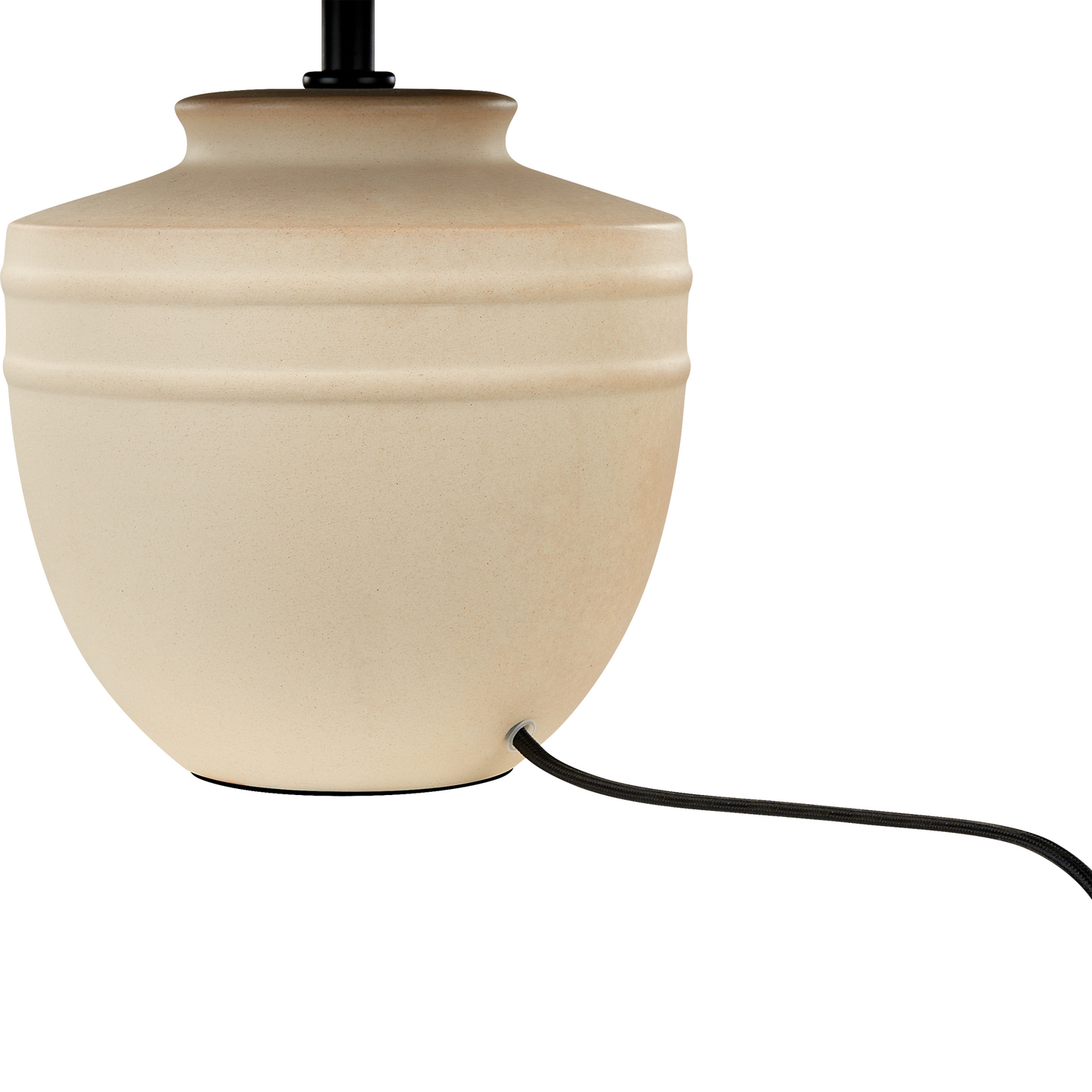 Name Beige Ceramic Table Lamp 44cm With Black Paper Cone Shade