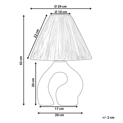 White Ceramic Table Lamp With Natural Paper Shade