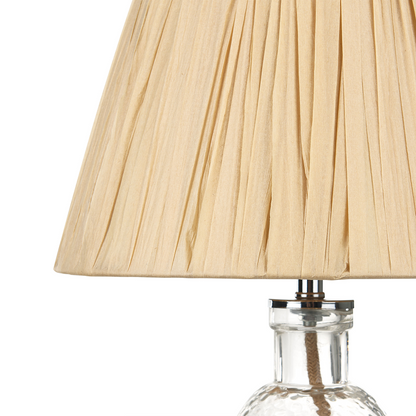 Table Lamp Clear Glass Base Natural Paper Shade