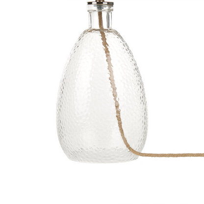 Table Lamp Clear Glass Base Natural Paper Shade