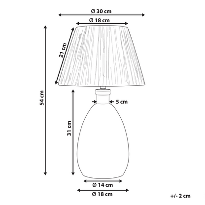 Table Lamp Clear Glass Base Natural Paper Shade