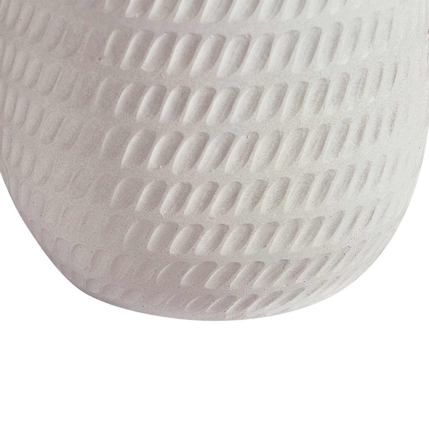 Off White Fibre Clay Plant Pot 19cm Embossed Pattern