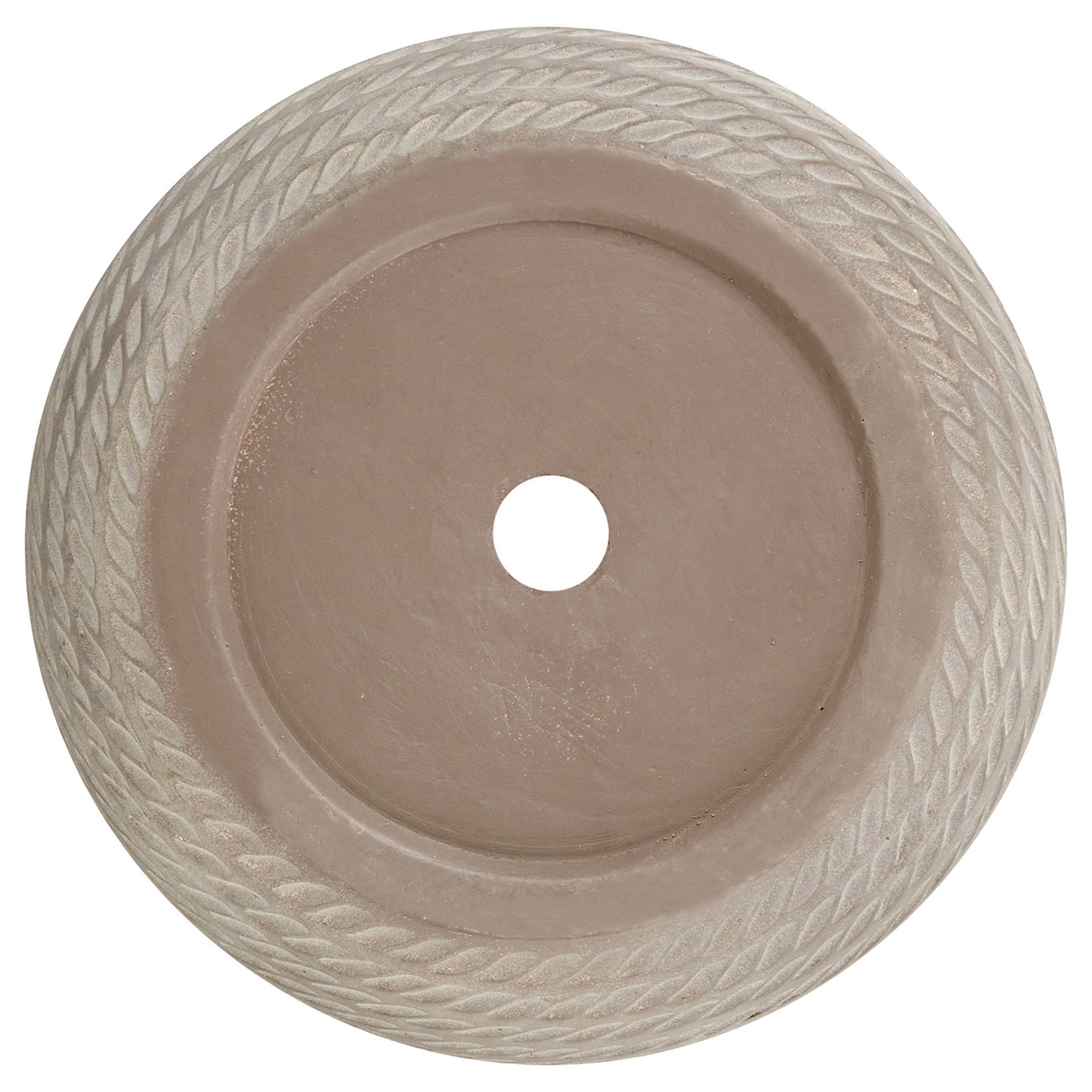 Fibre Clay Plant Pot 27cm Beige Taupe Embossed Pattern