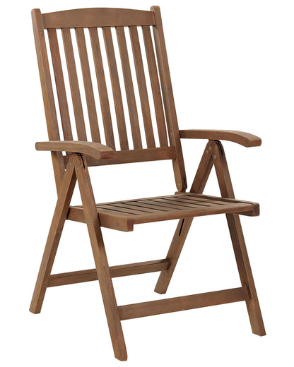 Garden Chair Dark Acacia Wood Adjustable Foldable Armrests