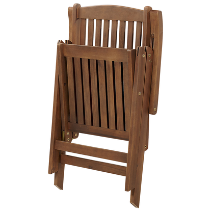 Garden Chair Dark Acacia Wood Adjustable Foldable Armrests