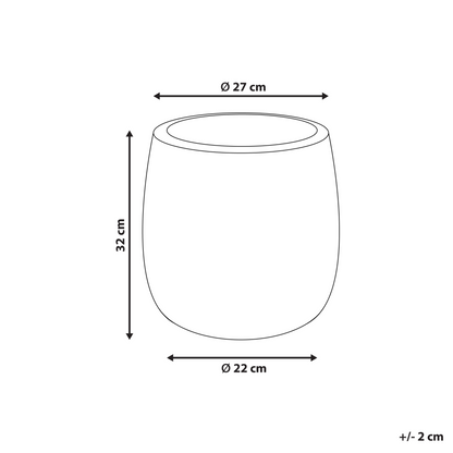 Luma Off White Fibre Clay Plant Pot 27cm Round Embossed Pattern