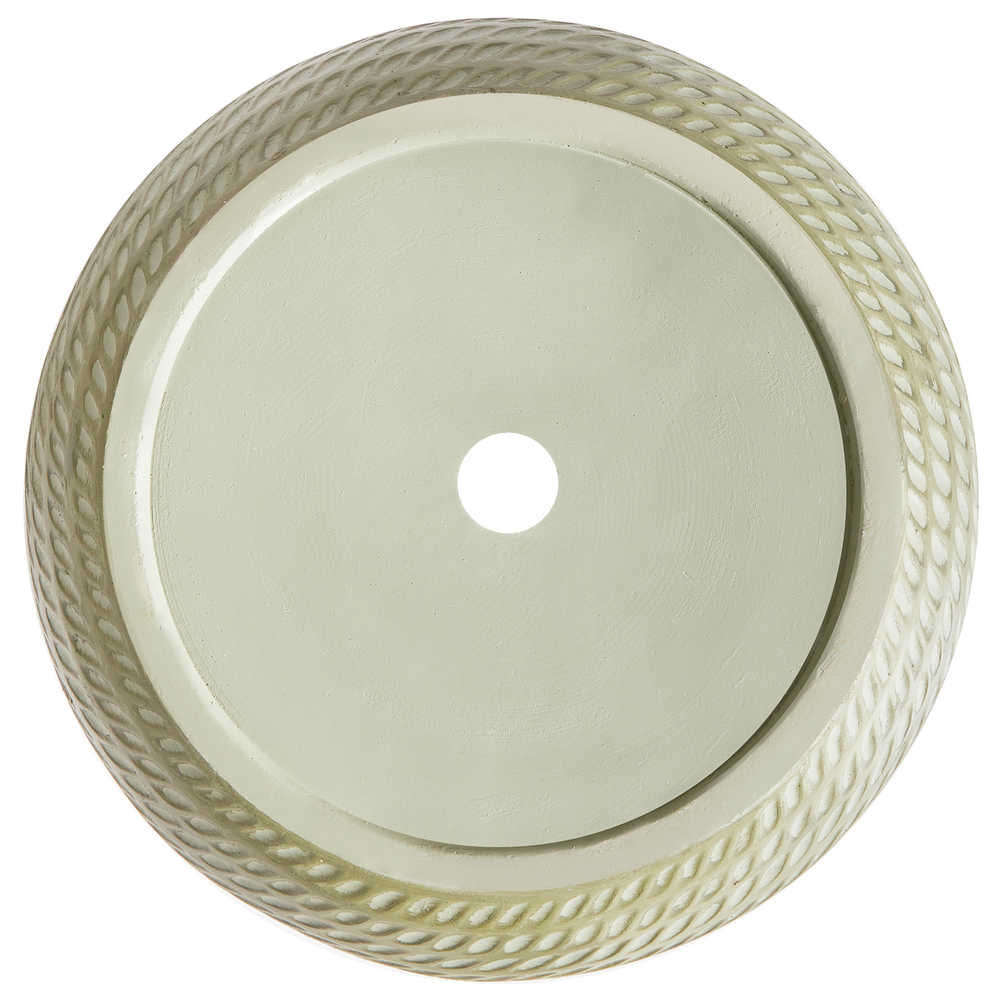 Green Fibre Clay Plant Pot 39cm Round Outdoor With Embossed Pattern Durable