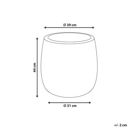 Off White Fibre Clay 39cm Embossed Round Plant Pot