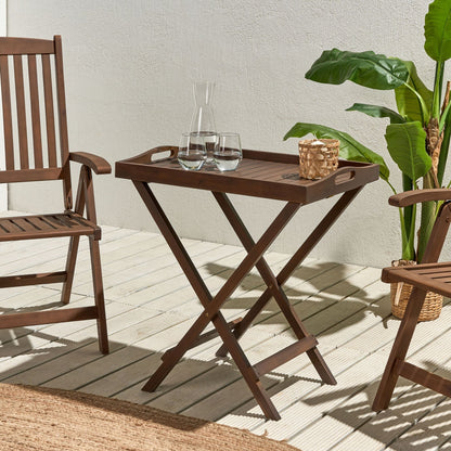 Arden Oak Tray Table Dark Acacia 68 x 45cm Removable Top Foldable
