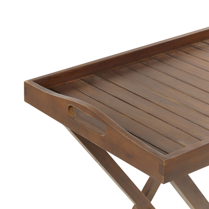 Arden Oak Tray Table Dark Acacia 68 x 45cm Removable Top Foldable
