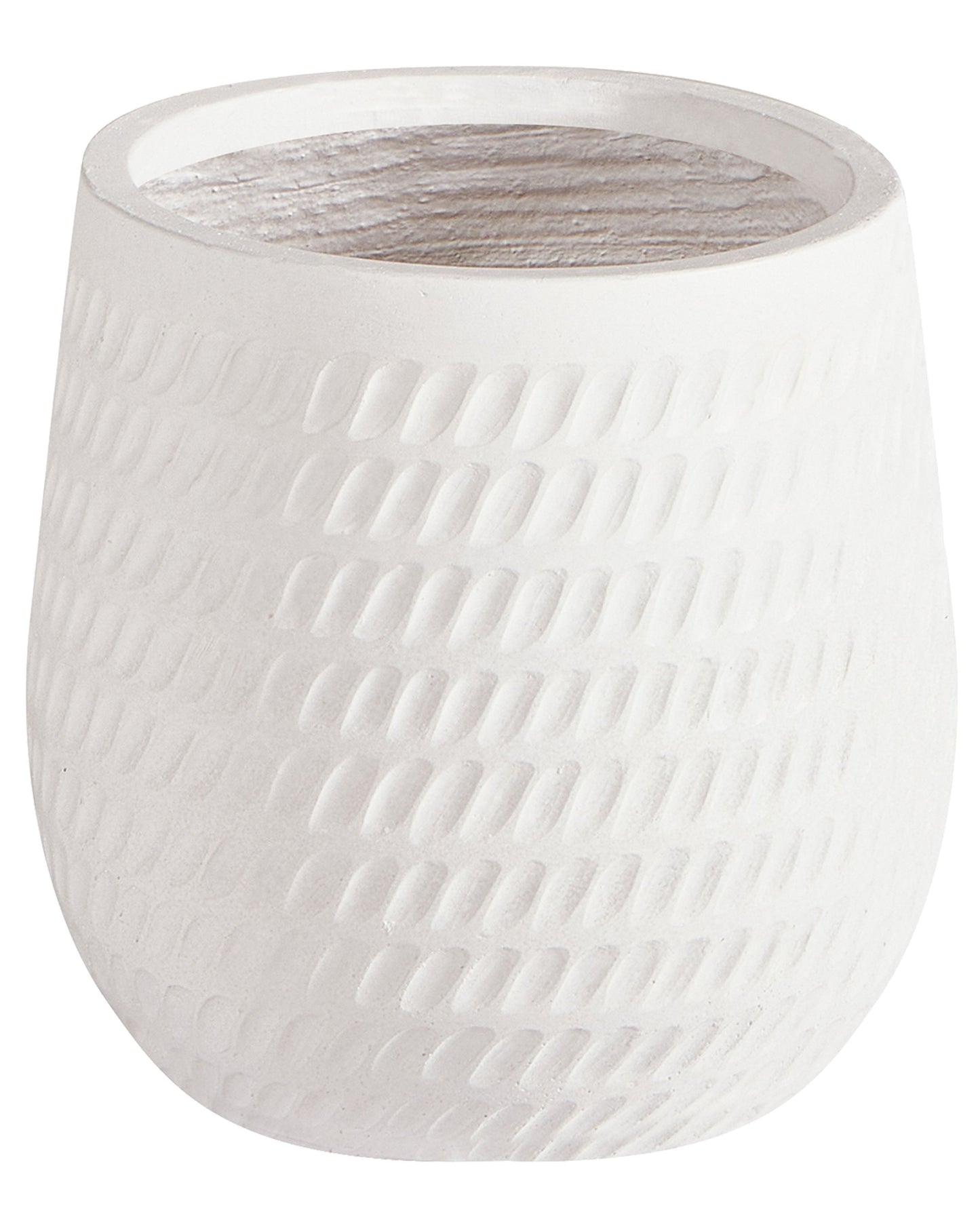 Hanging Plant Pot Off White Fibre Clay 20cm Embossed