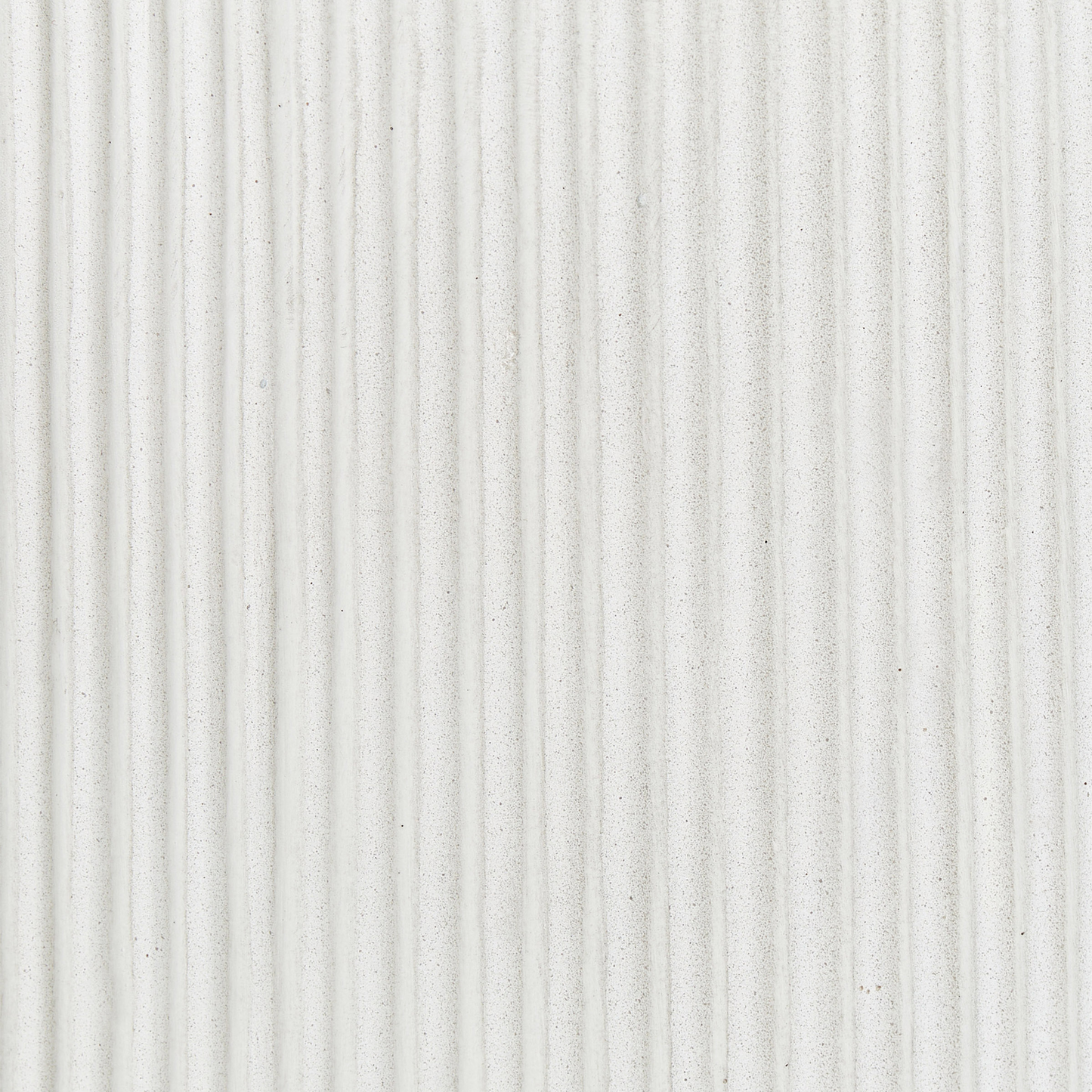 White Fibre Clay Flower Planter 24cm Square Pot Drainage Hole Vertical Rib Finish