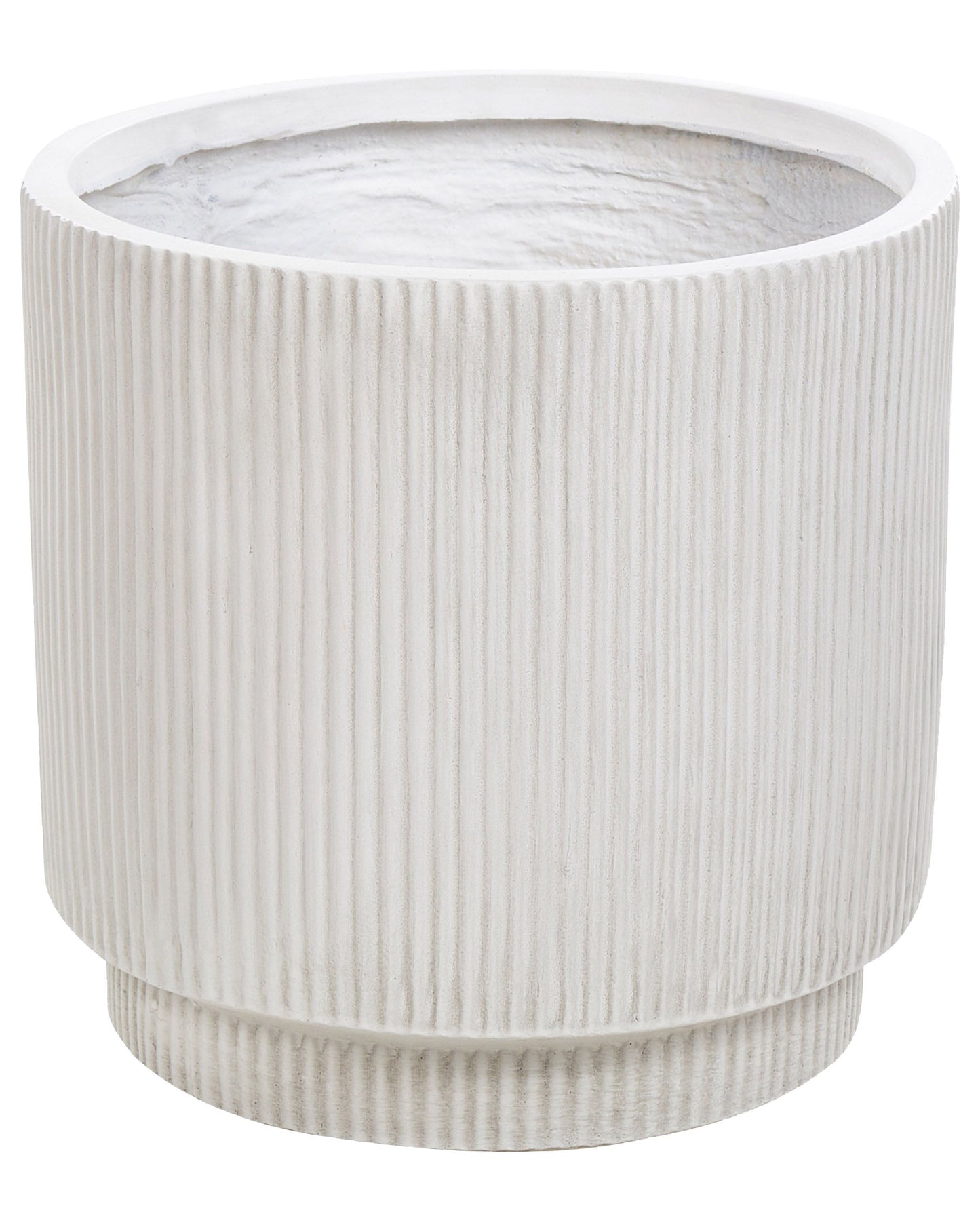 Verdant White Fibre Clay Flower Planter 37cm Vertical Rib