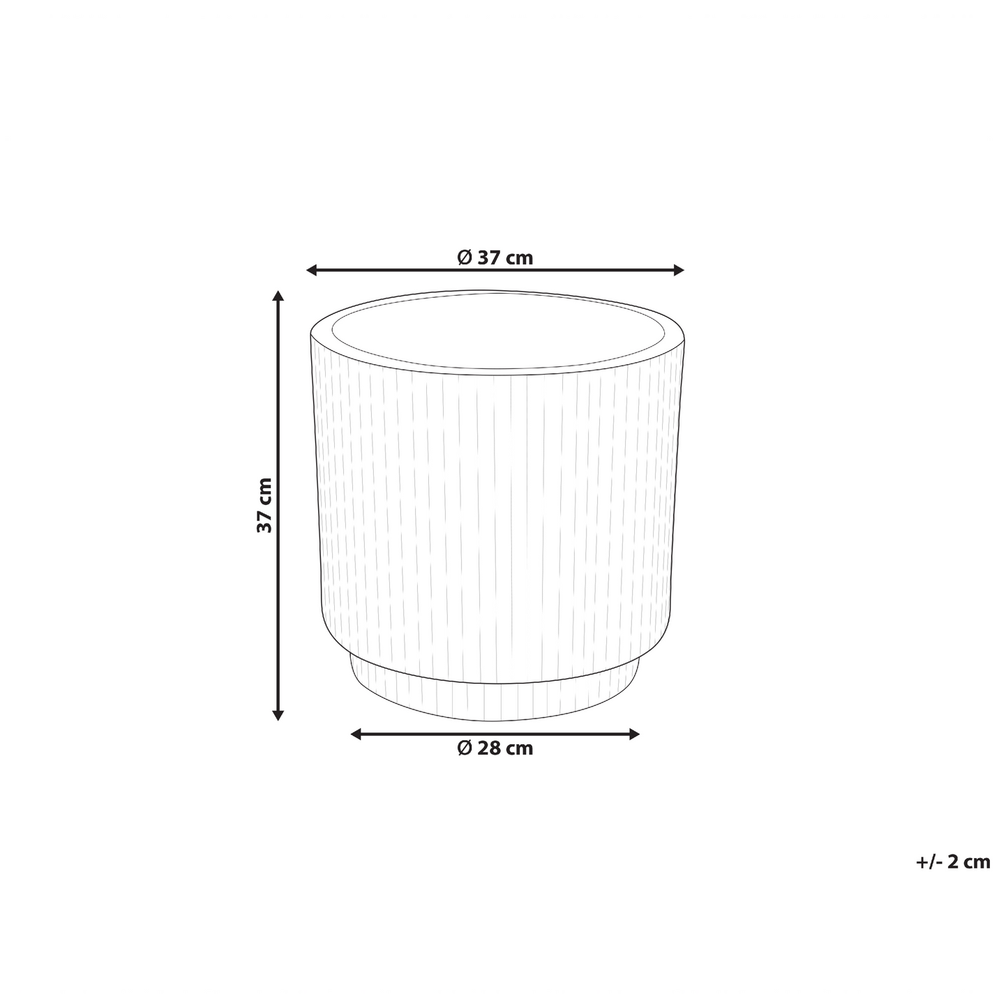 Verdant White Fibre Clay Flower Planter 37cm Vertical Rib