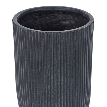 Verdure Fibre Clay Flower Planter 25 x 25 x 38cm Vertical Rib GoldenBrown