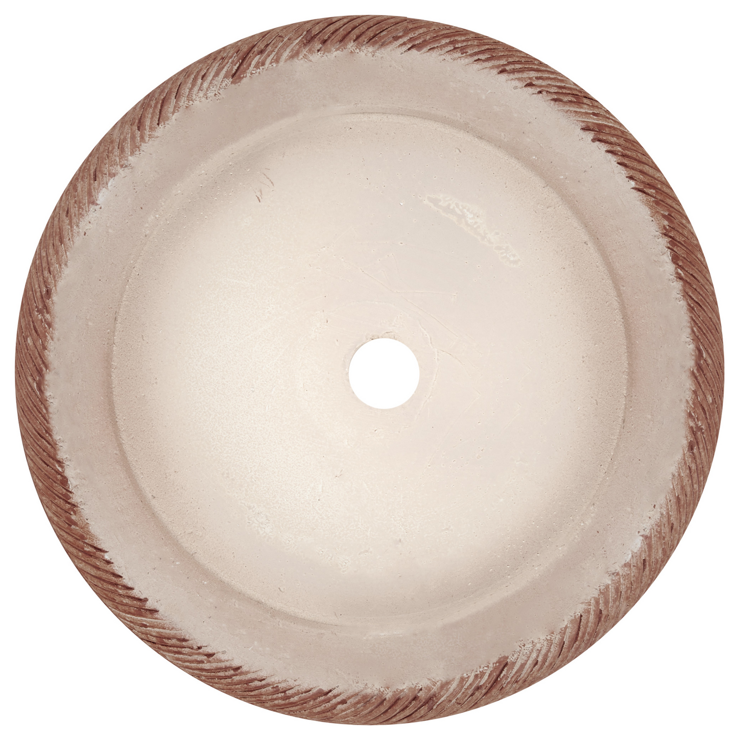 Golden Brown Fibre Clay Plant Pot 40cm Round Outdoor With Embossed Pattern
