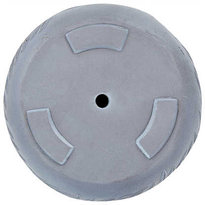 Outdoor Plant Pot Clay Fibre Grey 25 x 25 x 14cm Round Leaf Motif