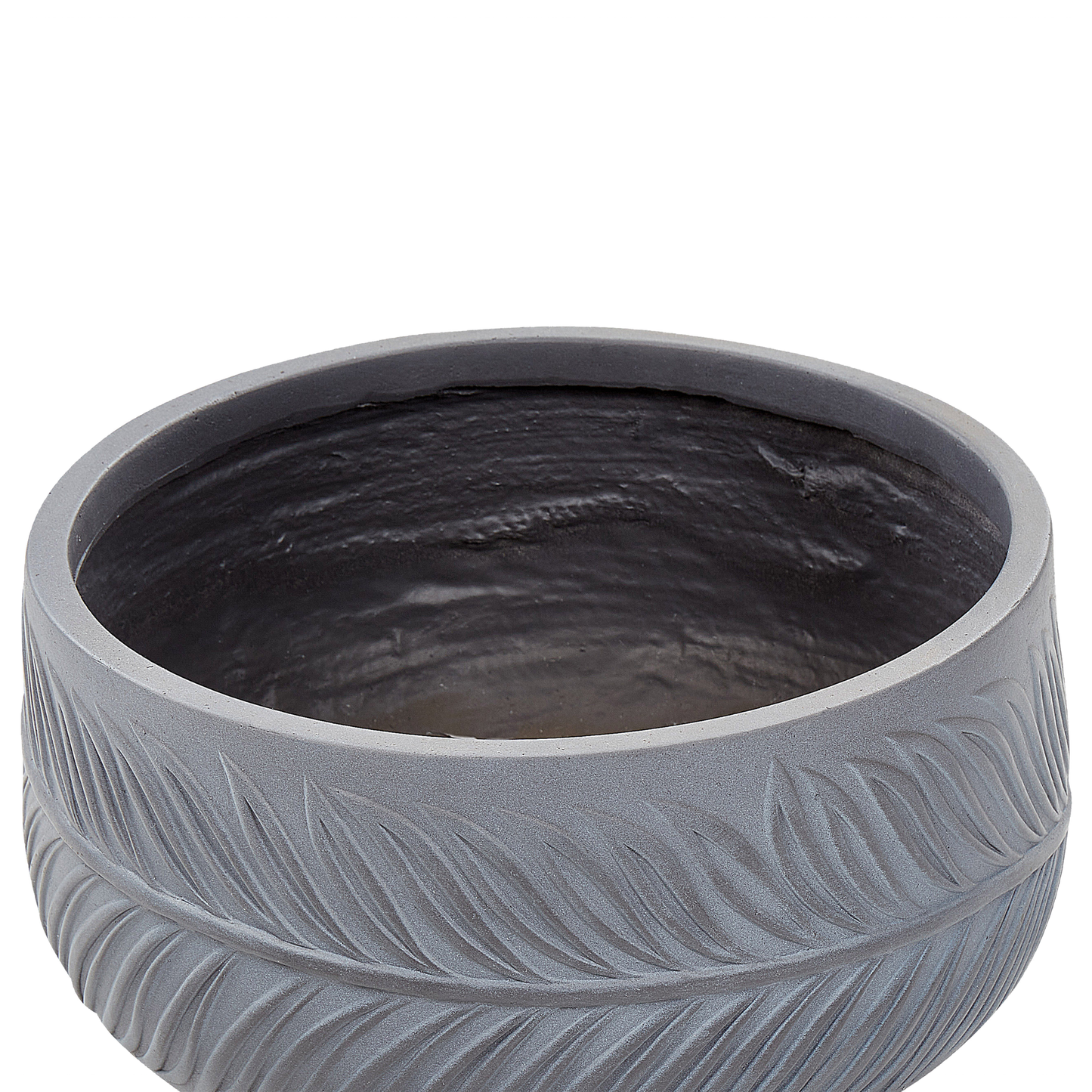 35cm Clay Fibre Grey Leaf Motif Outdoor Plant Pot UV