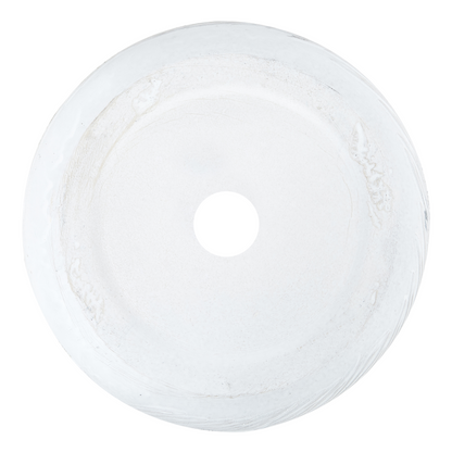 UC White Clay Fibre Planter Round 25 x 25cm With Leaf Motif
